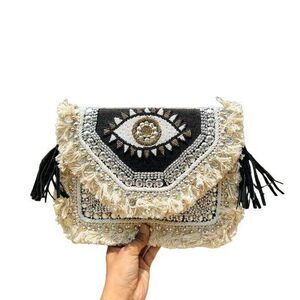 4247 Embroidered Evil Eye bohemian bag Envelope Shoulder Bag Tote Handbags